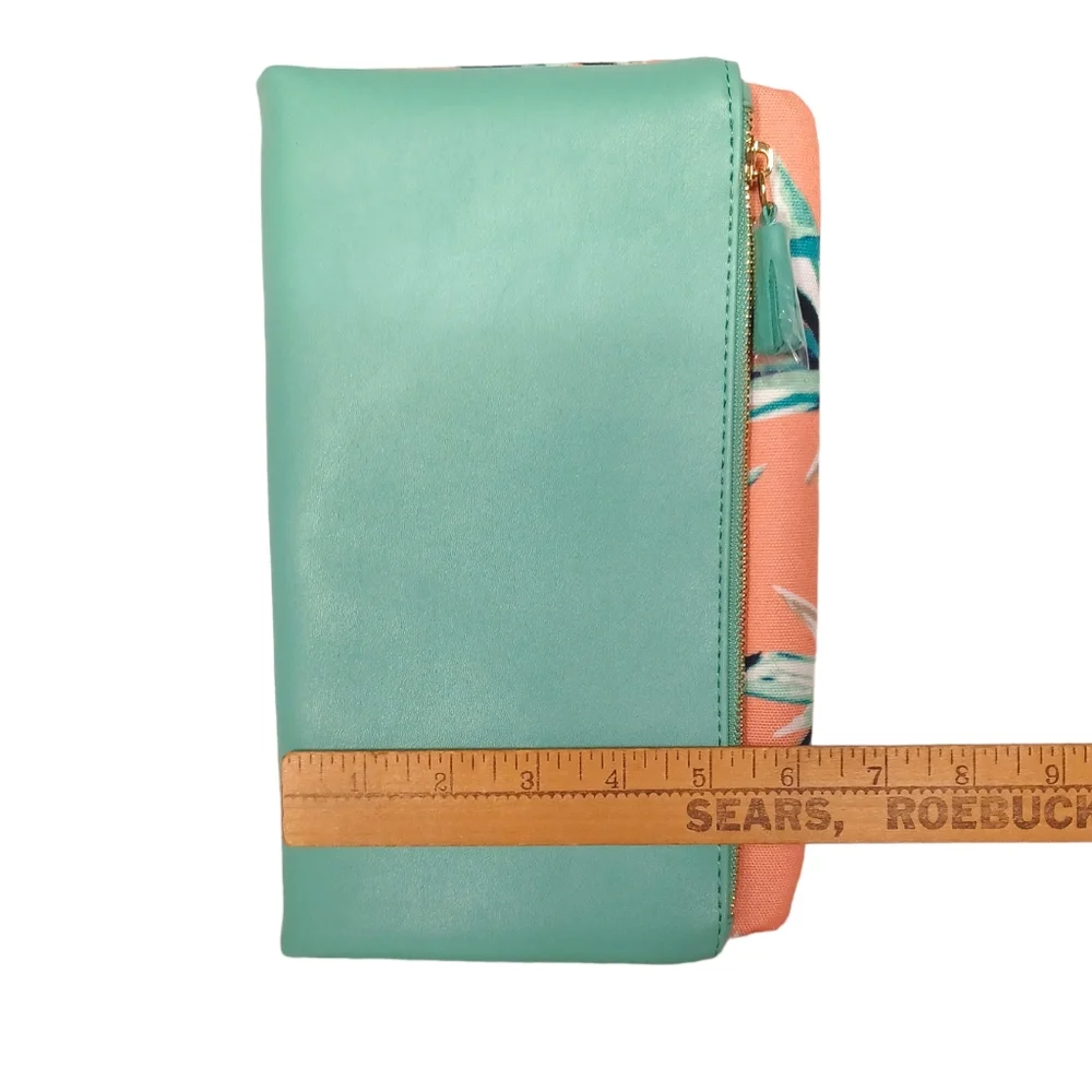 NEW RACHEL PALLY Paradise Tropical Mint Coral Tassel Reversible Clutch Bag